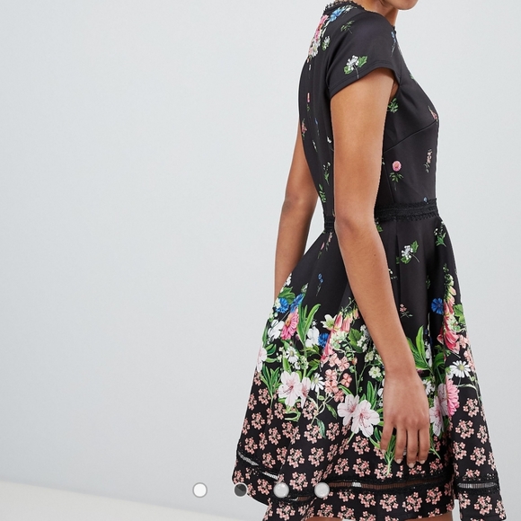 🍒NWT🍒 TED BAKER BLACK SKATER DRESS - Picture 6 of 12